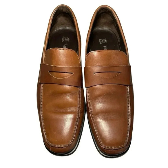 Luca Bossi Men’s Leather Casual Driving Loafers Brown Size 43 (9-9.5 U.S.) - Picture 7 of 9